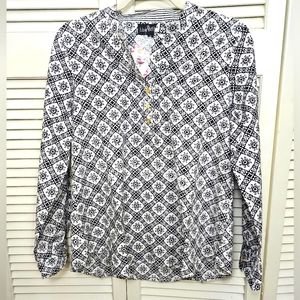 Liza Byrd blouse black and white small